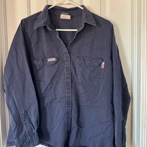 Lapco FR Dark Blue Button-Up work Shirt